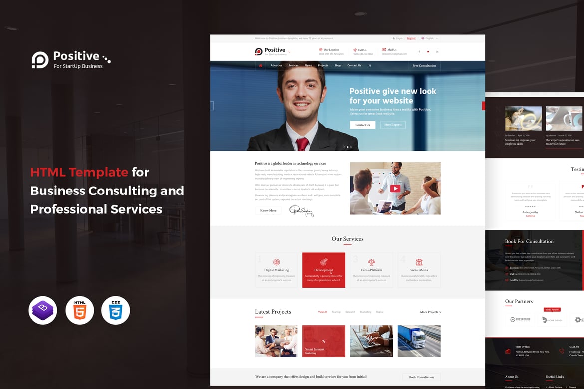 Template Website Konsultasi Bisnis Positif dan Profesional