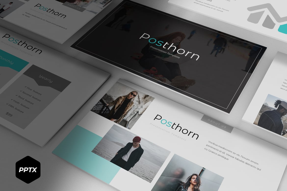 Template Powerpoint Posthorn - Solusi Presentasi Kreatif Anda