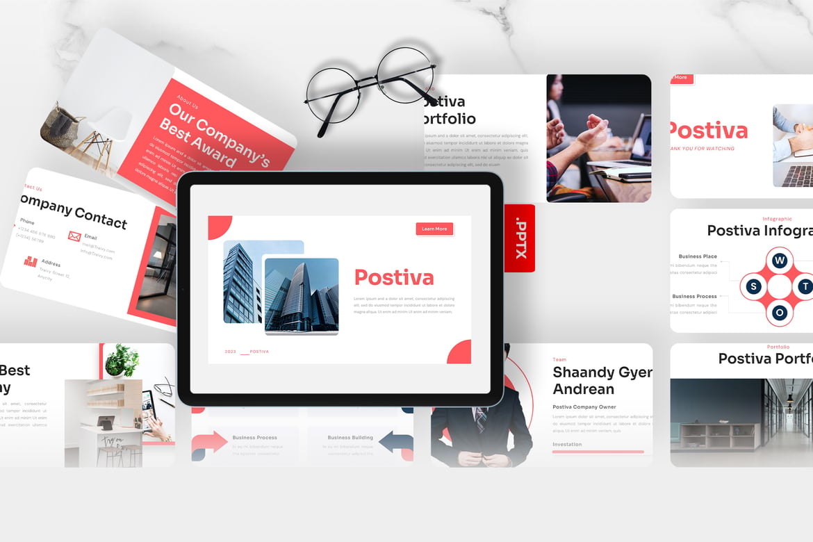 Template PowerPoint Postiva - Solusi Presentasi Bisnis Profesional