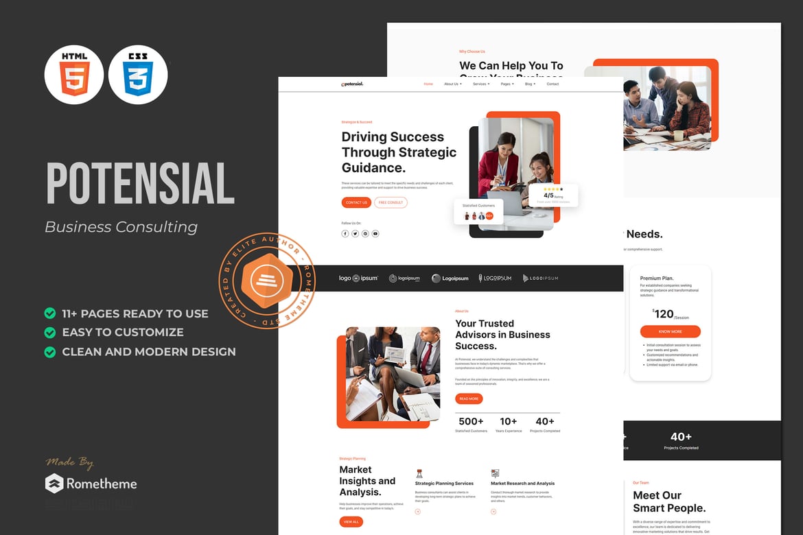 Potensial - Template Website Konsultasi Bisnis yang Menarik