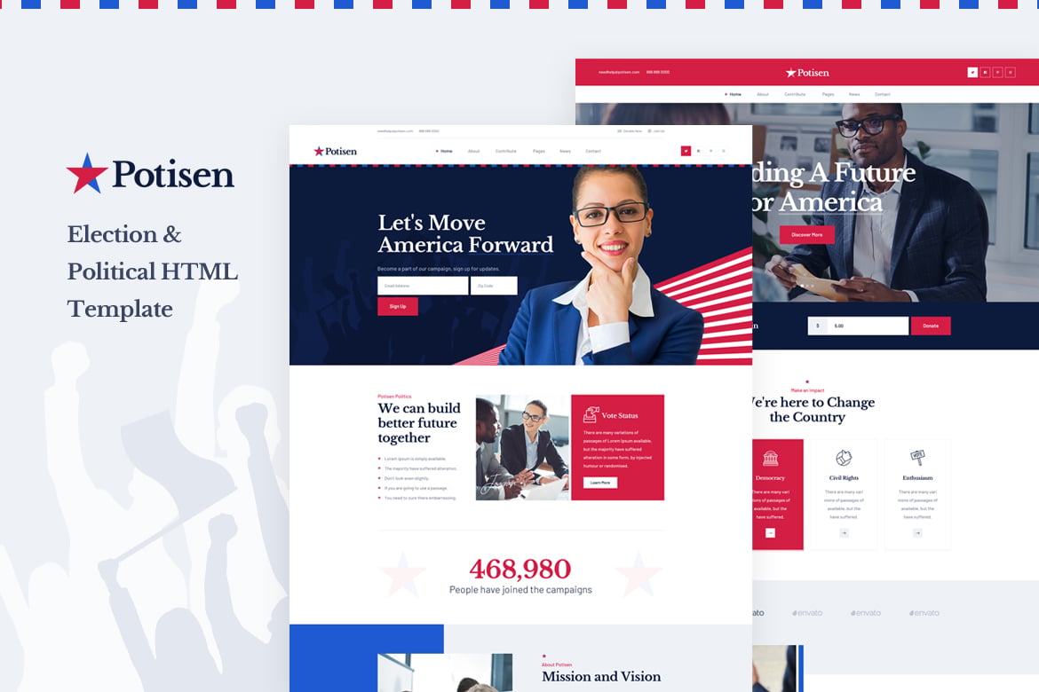 Potisen - Template Website Pemilu dan Politik yang Modern dan Responsif