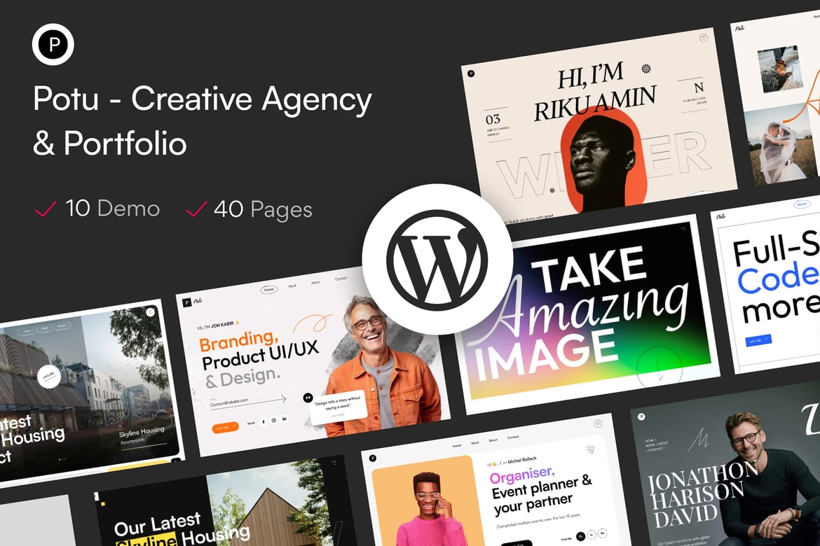 Potu - Tema WordPress Kreatif untuk Agensi dan Portofolio