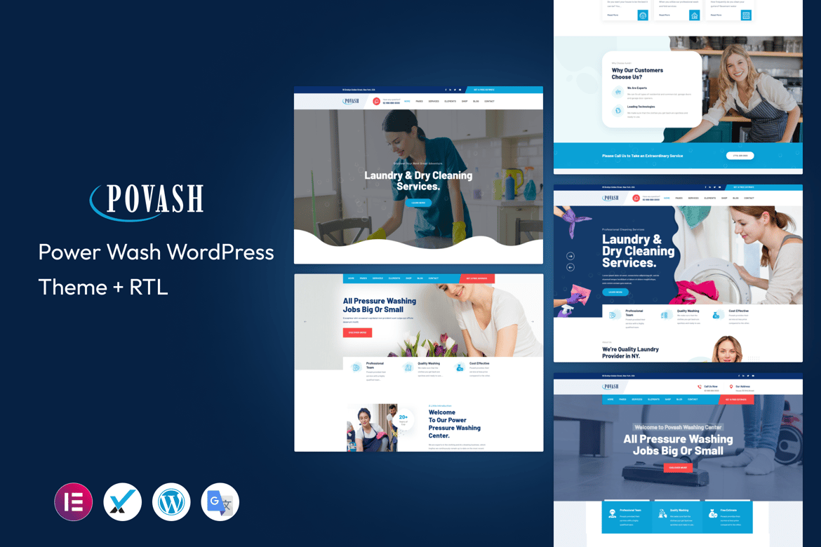 Povash | Tema WordPress untuk Layanan Power Wash