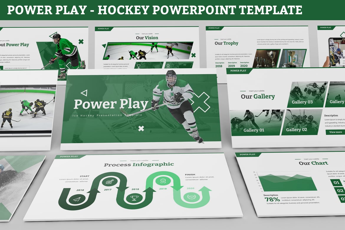 Template Powerpoint Hoki Modern - Power Play