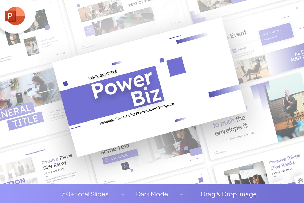 Template PowerPoint Bisnis Profesional PowerBiz yang Menarik