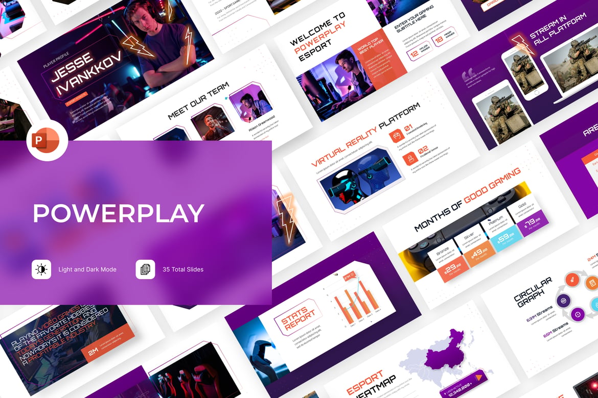 Template PowerPoint Gaming Powerplay yang Menarik dan Kreatif