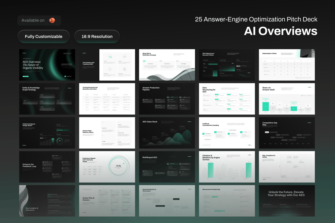 Template PowerPoint AI untuk Optimalisasi Mesin Jawaban