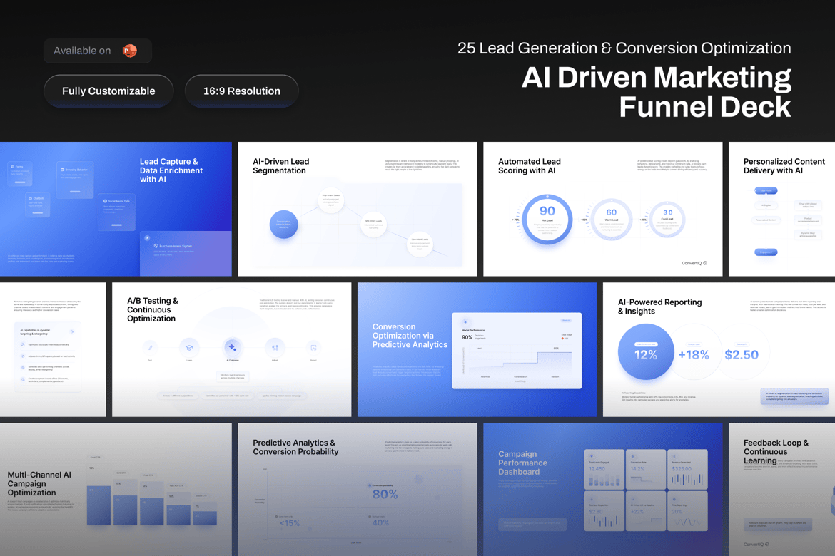 Template Powerpoint Pemasaran Otomatis Berbasis AI yang Memukau