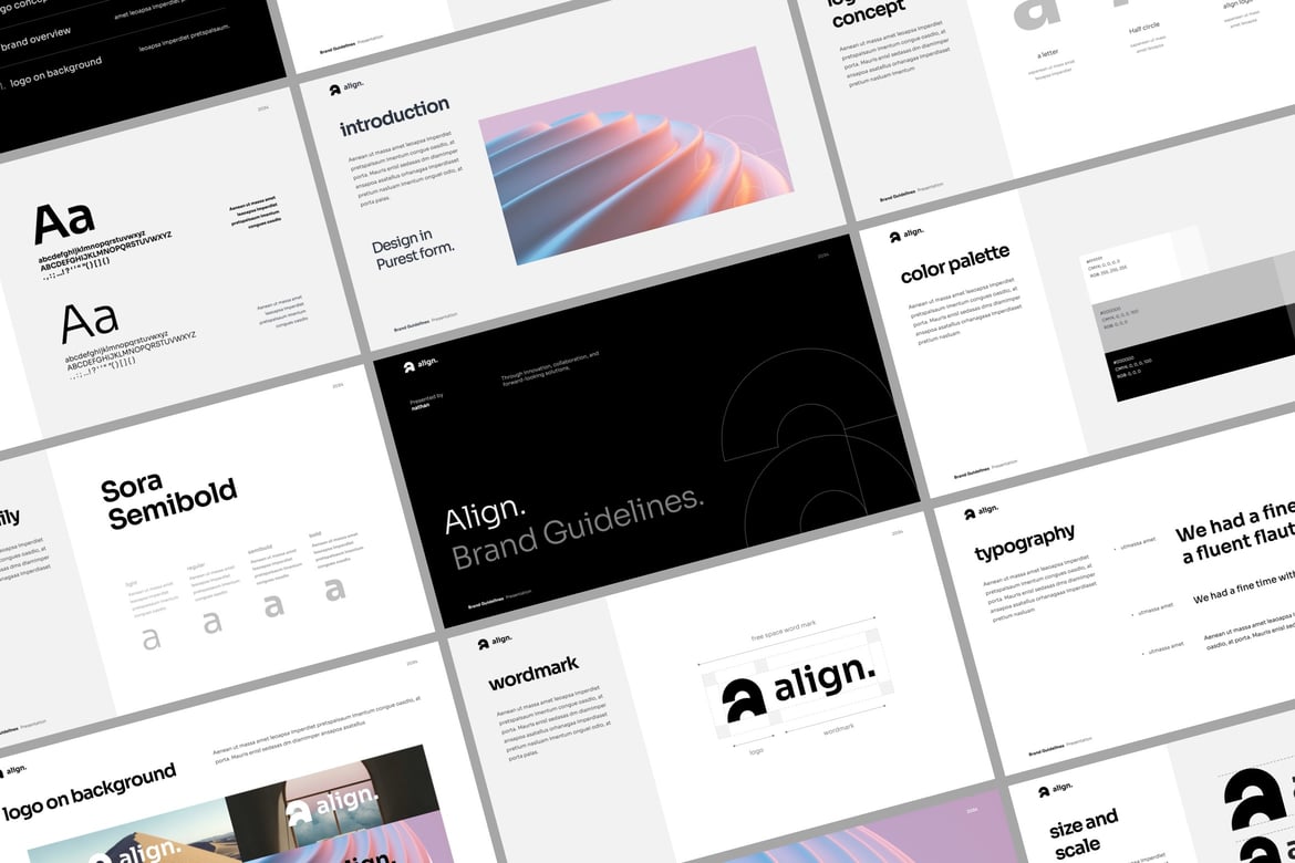 Template PowerPoint Pedoman Merek yang Profesional dan Menarik