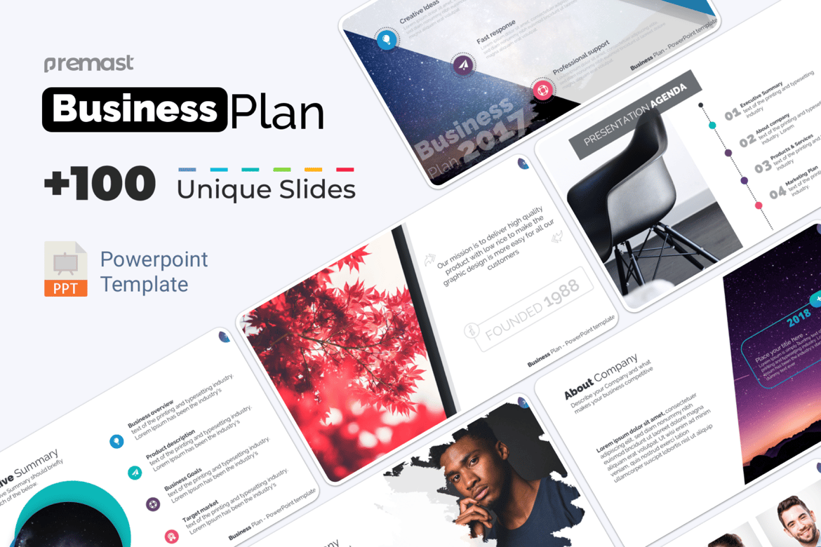 Template PowerPoint Rencana Bisnis Modern dan Profesional