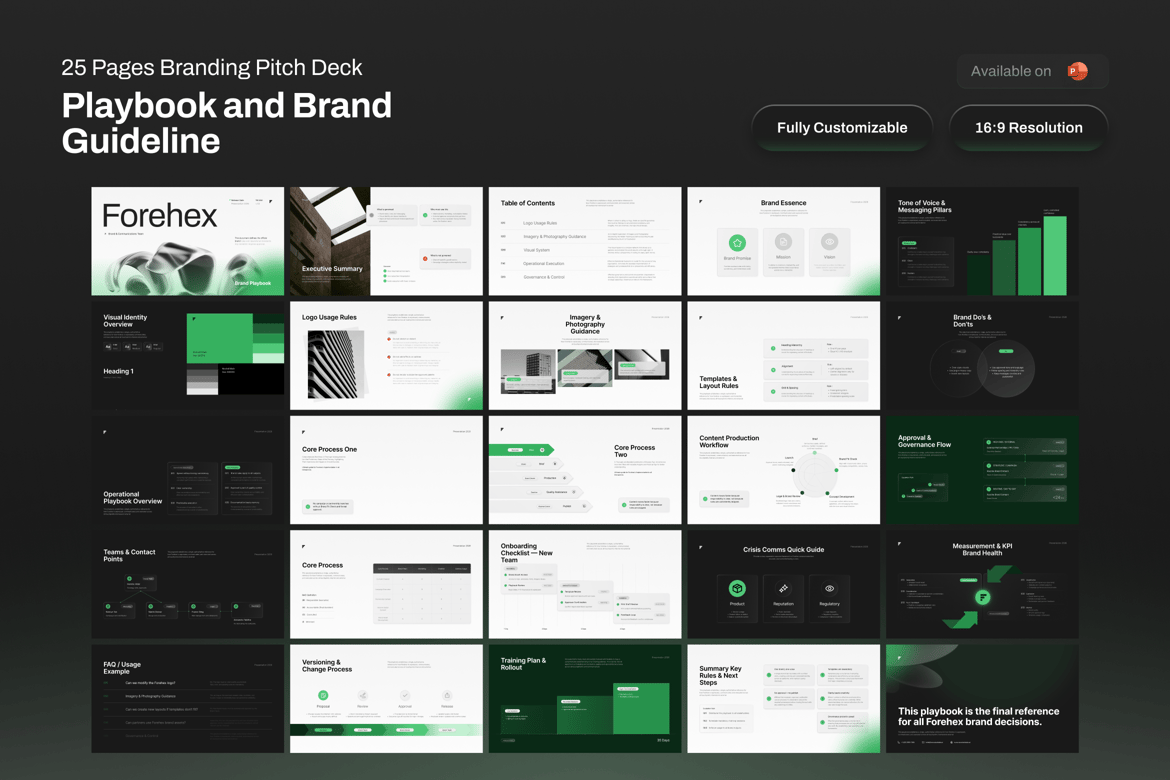 Template Powerpoint Forehex: Playbook dan Panduan Merek yang Memukau