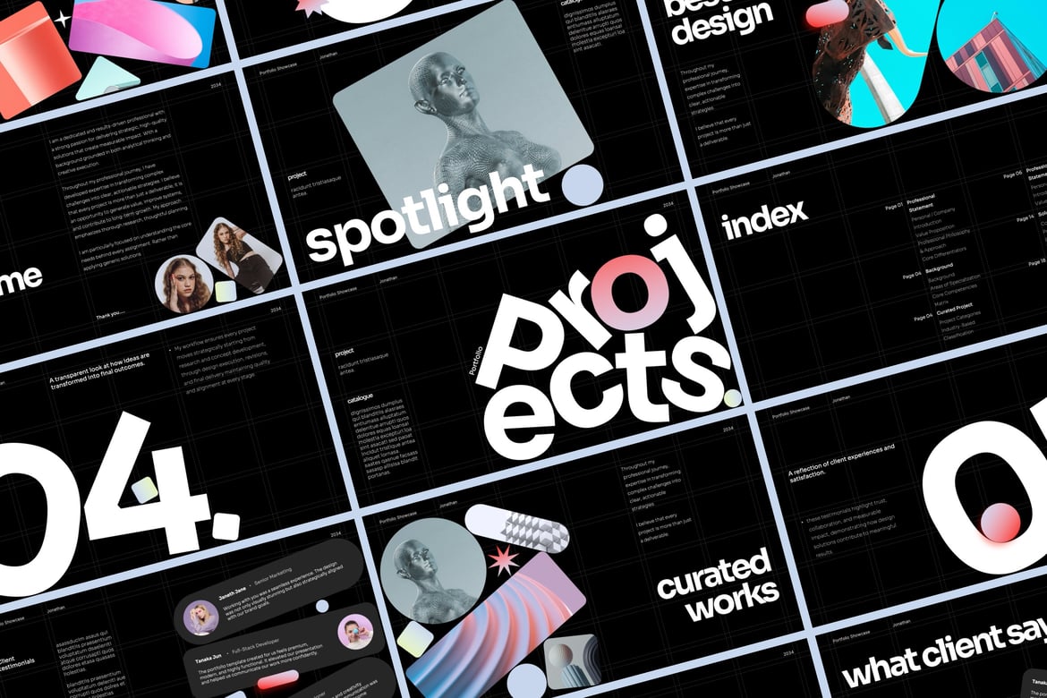 Template PowerPoint Portofolio Profesional untuk Presentasi Bisnis