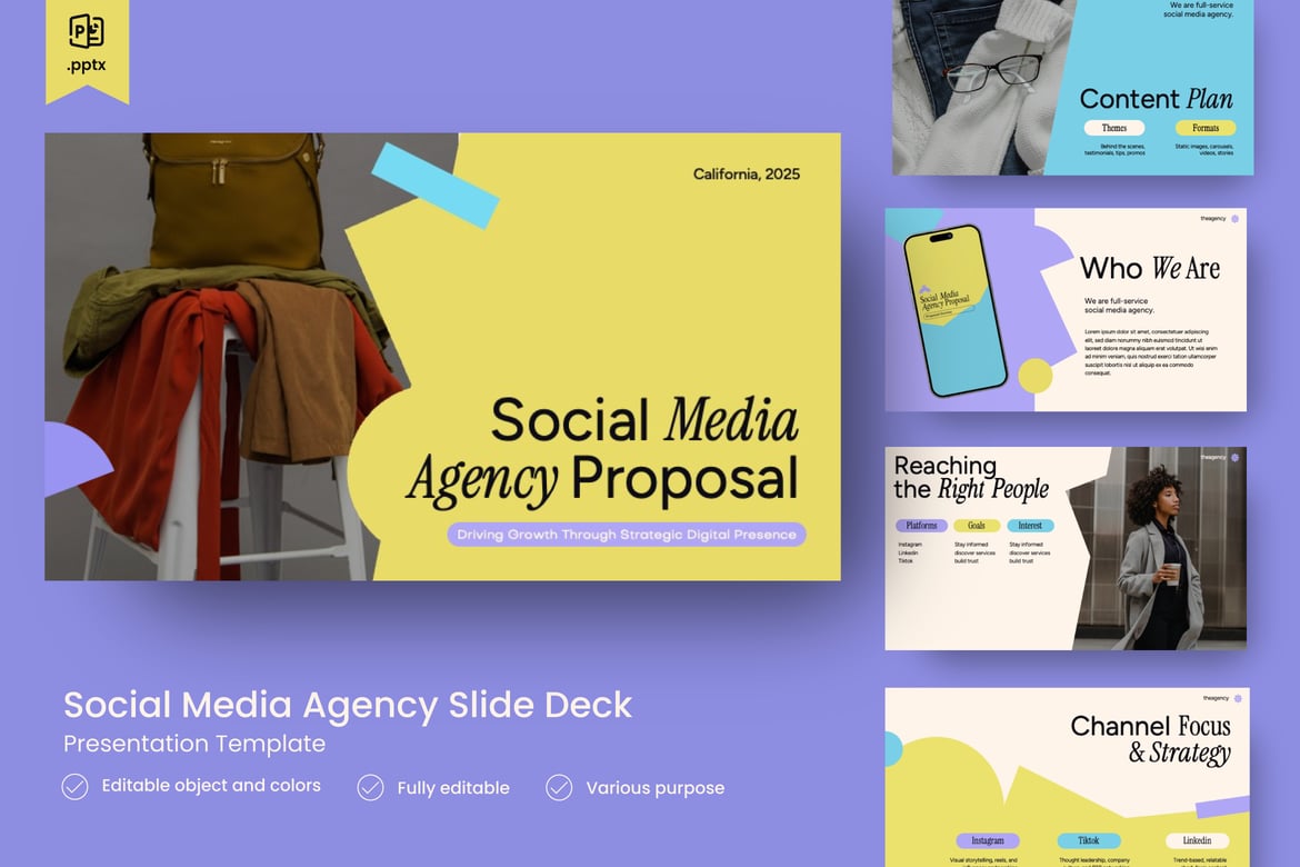 Template Presentasi PPT untuk Agensi Media Sosial yang Menarik