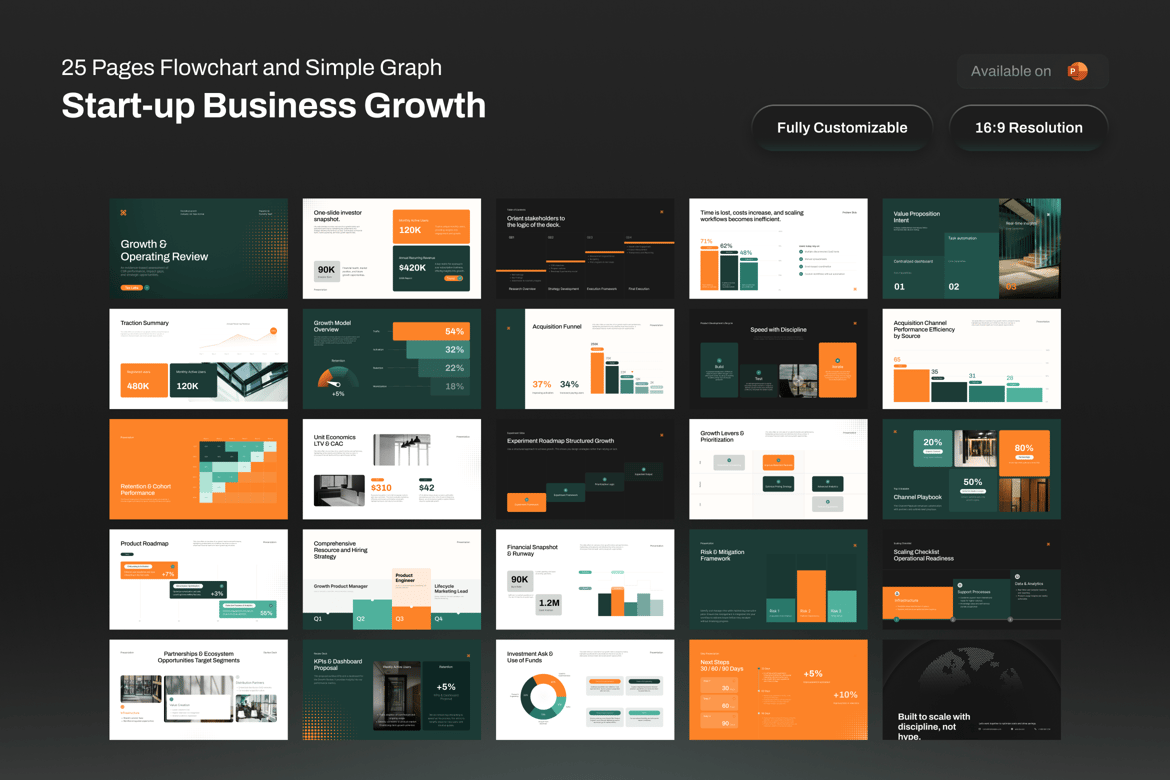 Template Powerpoint untuk Pertumbuhan Bisnis Startup yang Menarik