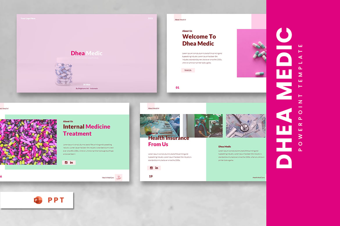 Template Powerpoint Dhea Medic: Presentasi Modern dan Kreatif