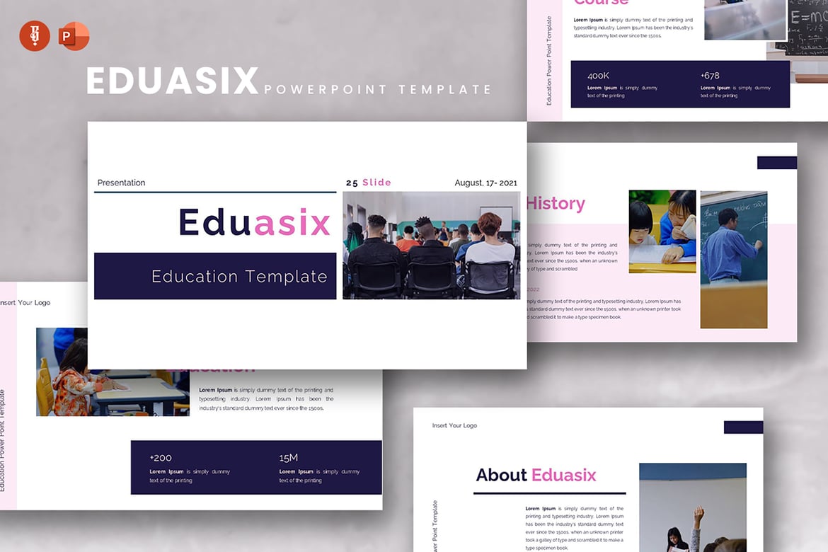 Template Powerpoint Eduasix - Kreatif dan Modern untuk Presentasi Anda