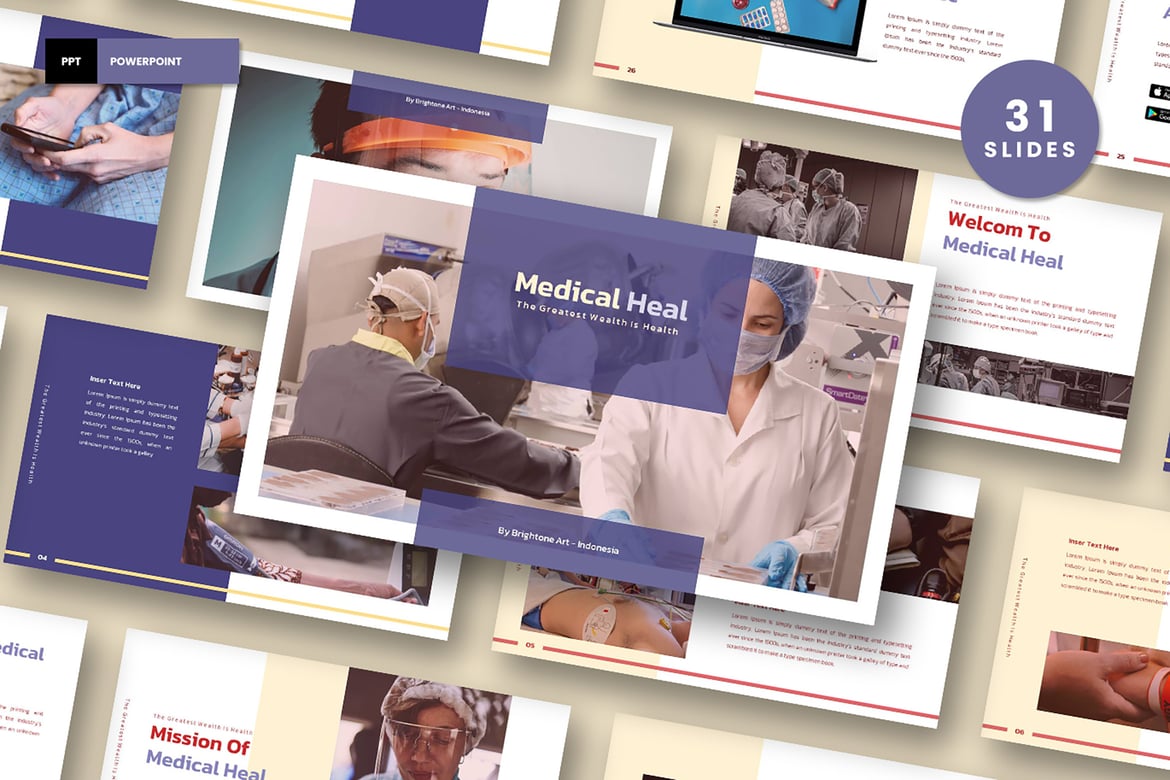 Template Powerpoint Medis - Heal yang Modern dan Kreatif