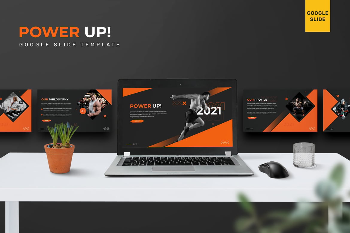 Template Presentasi Sport Powerup! - Solusi Kreatif untuk Semua Kebutuhan
