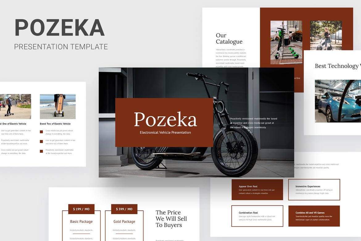 Pozeka - Template PowerPoint Kendaraan Elektrik yang Modern dan Menarik