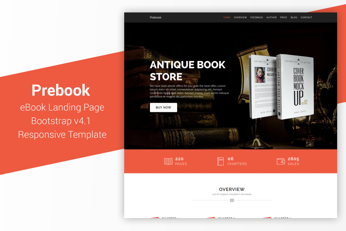 Template Website Prebook - Halaman Landing eBook Responsif dan Menarik