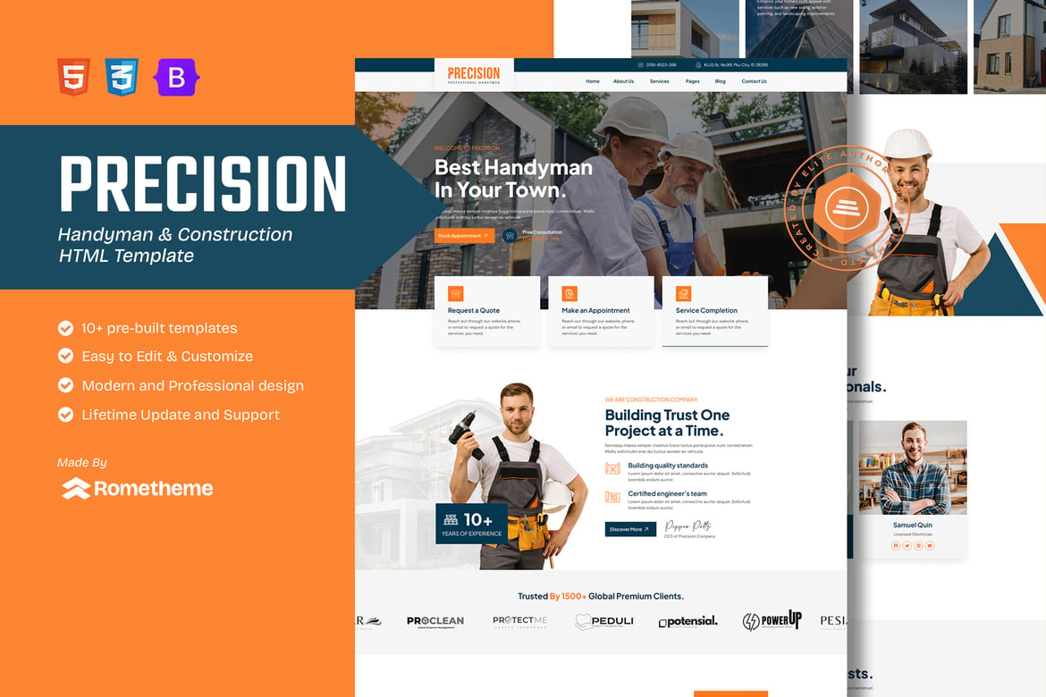 Template Website Handyman dan Konstruksi - Precision