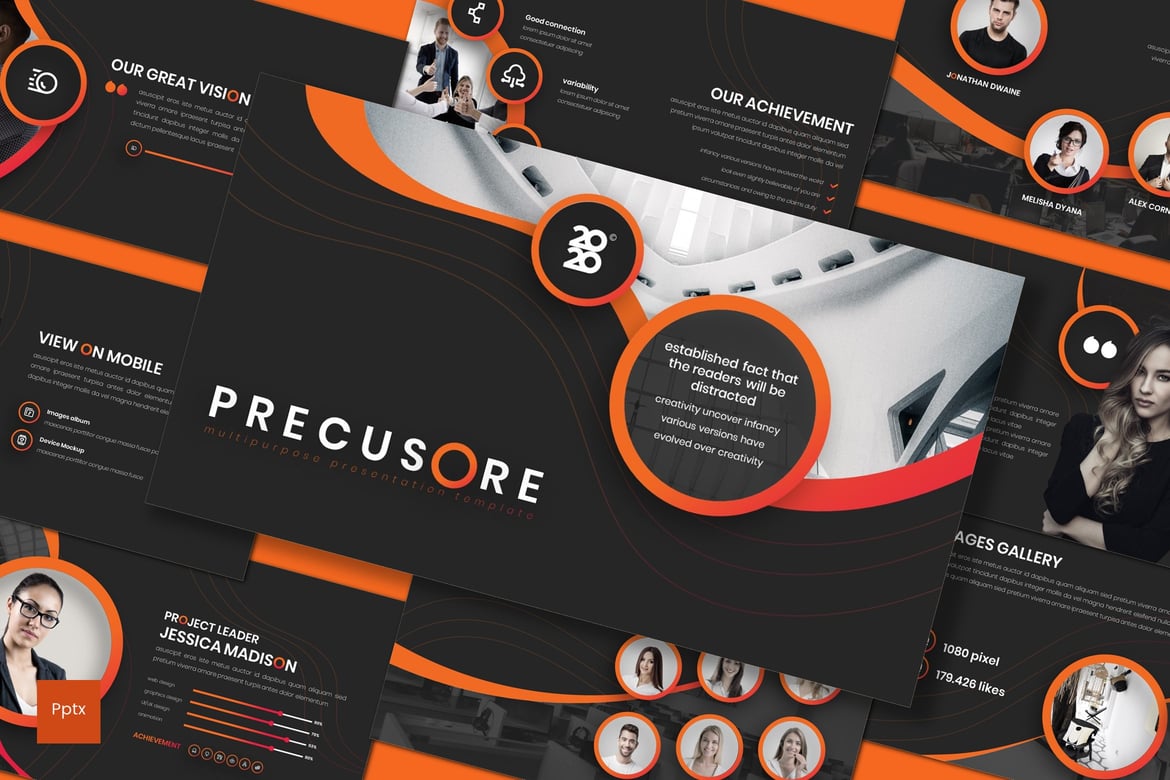 Template Presentasi Precusore - PowerPoint Minimalis dan Kreatif