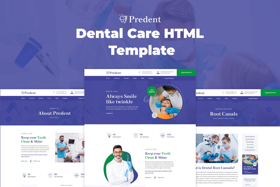 Predent – Template Website Perawatan Gigi yang Menarik