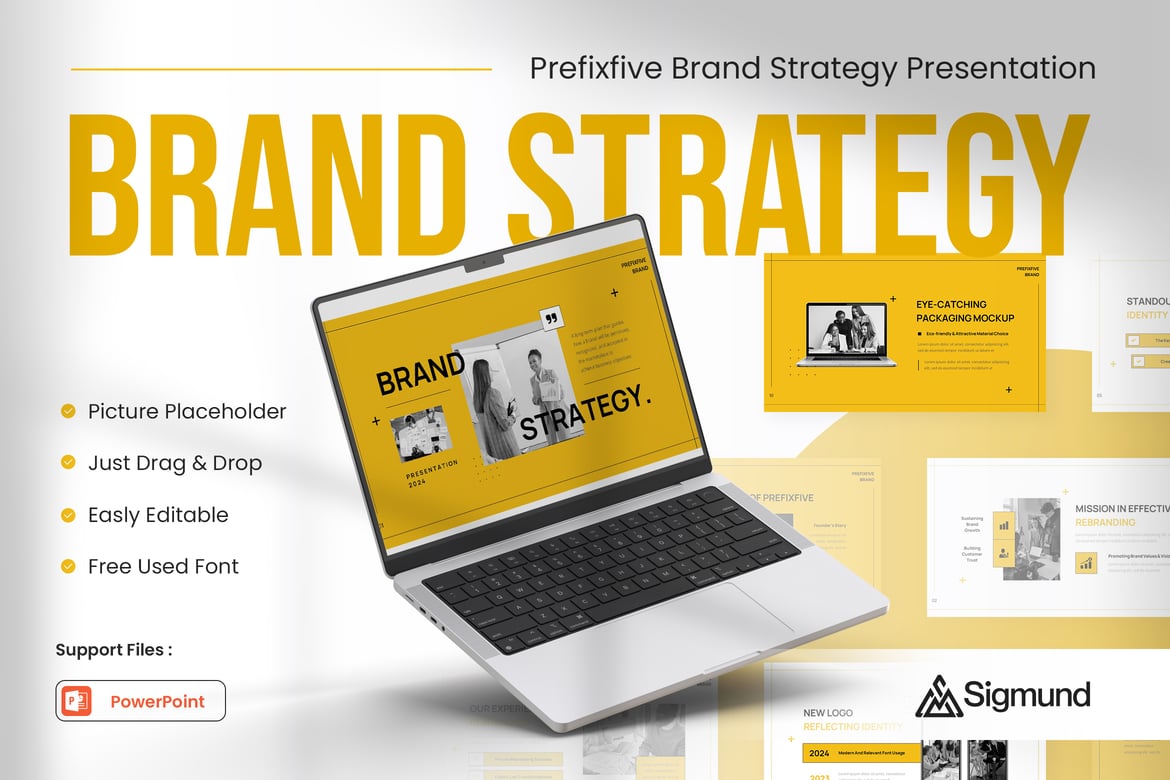 Template Presentasi Strategi Merek Prefixfive yang Menarik dan Profesional