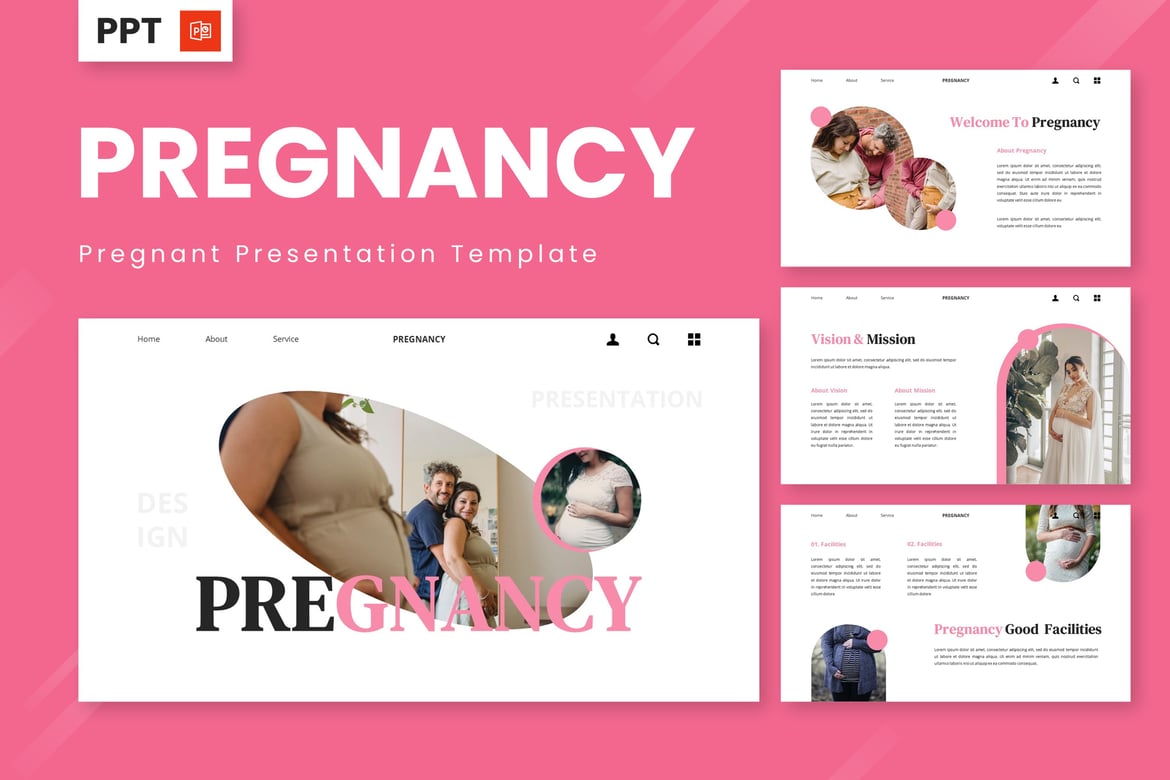 Template PowerPoint Kehamilan yang Menarik dan Estetis