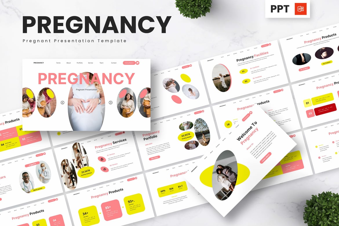 Template PowerPoint Kehamilan yang Menarik dan Profesional