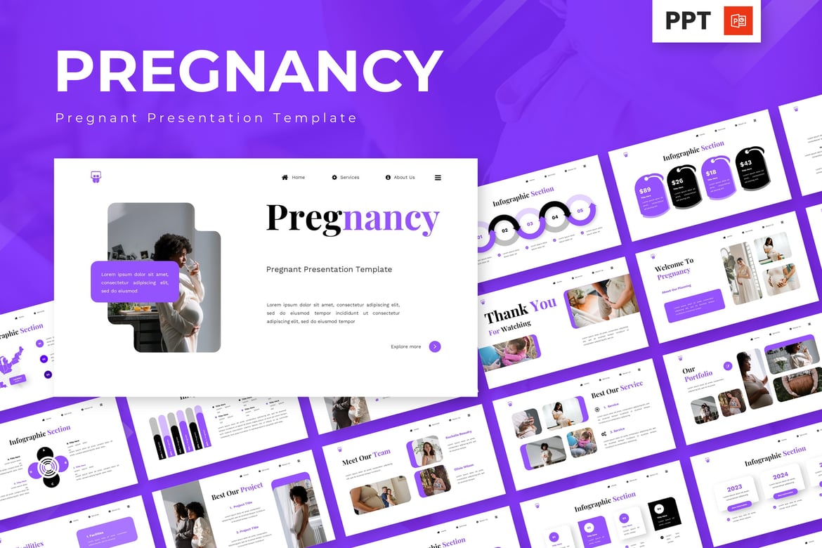 Template PowerPoint Kehamilan yang Menarik dan Profesional