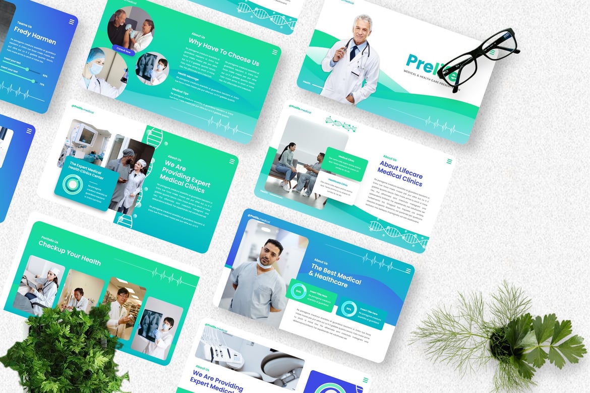 Template Presentasi PowerPoint Prelife untuk Medis & Kesehatan