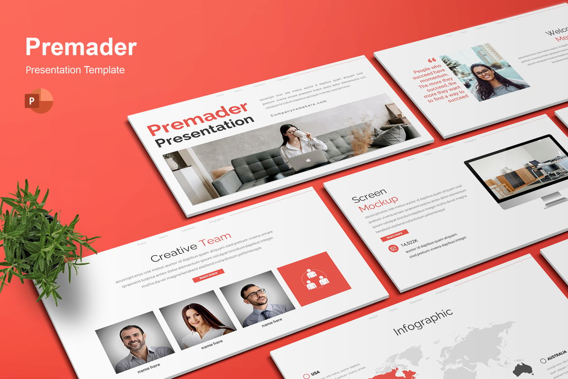 Template Presentasi PowerPoint Premader yang Menarik