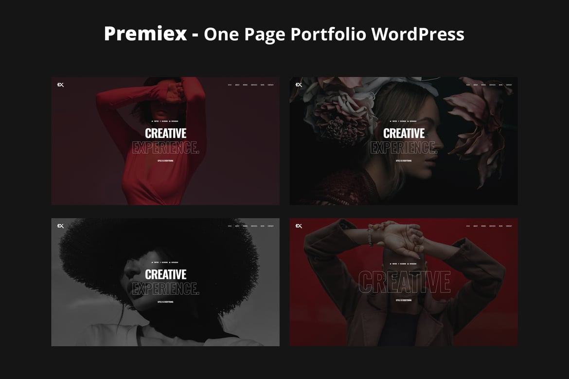 Premiex - Tema WordPress Portofolio Satu Halaman yang Menawan
