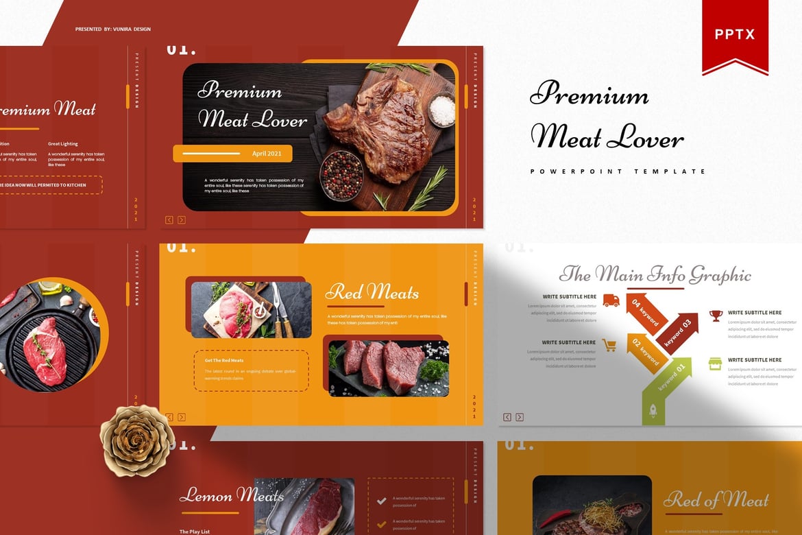 Template Presentasi Premium untuk Pecinta Daging