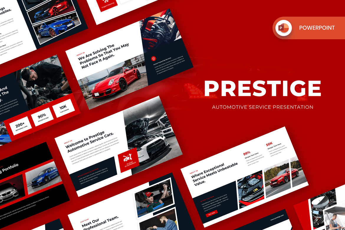Template Presentasi Automotive Prestige - Solusi Profesional untuk Layanan Otomotif