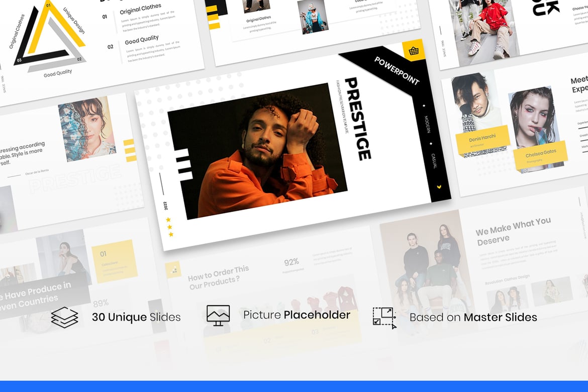 Template PowerPoint Fashion Prestige yang Elegan dan Modern