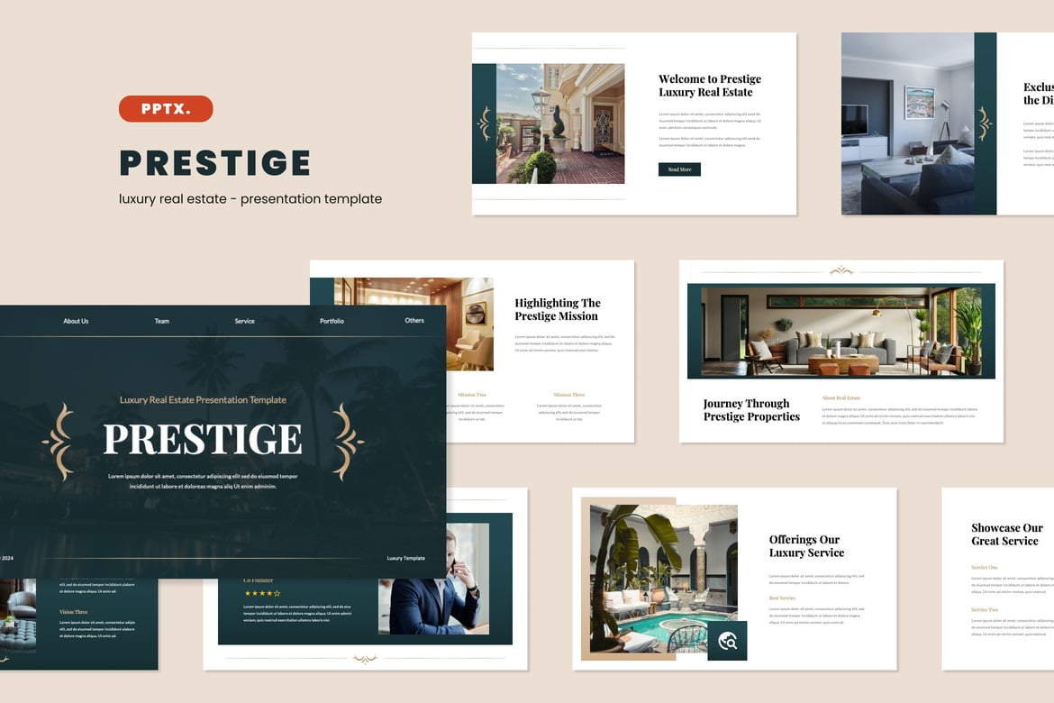 Prestige - Template Presentasi Powerpoint Real Estate Mewah