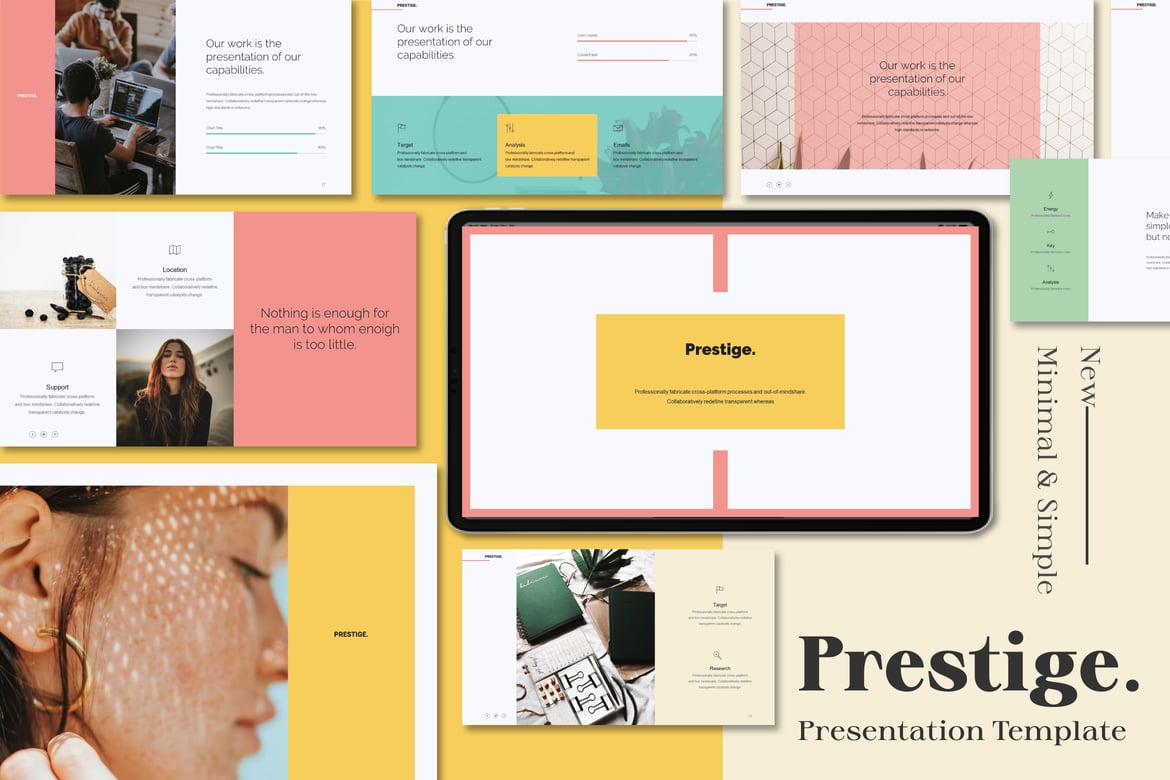 Template Presentasi PowerPoint Prestige Minimalis yang Menawan
