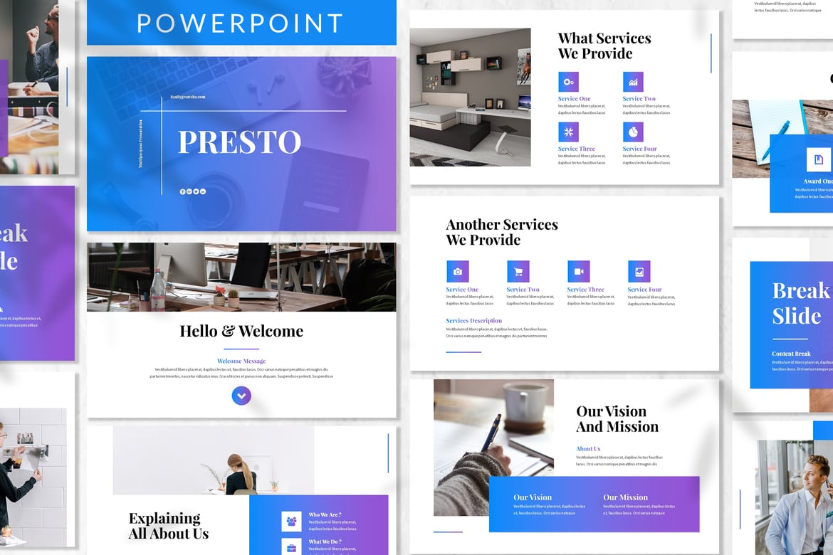 Presto - Template Presentasi PowerPoint Profesional