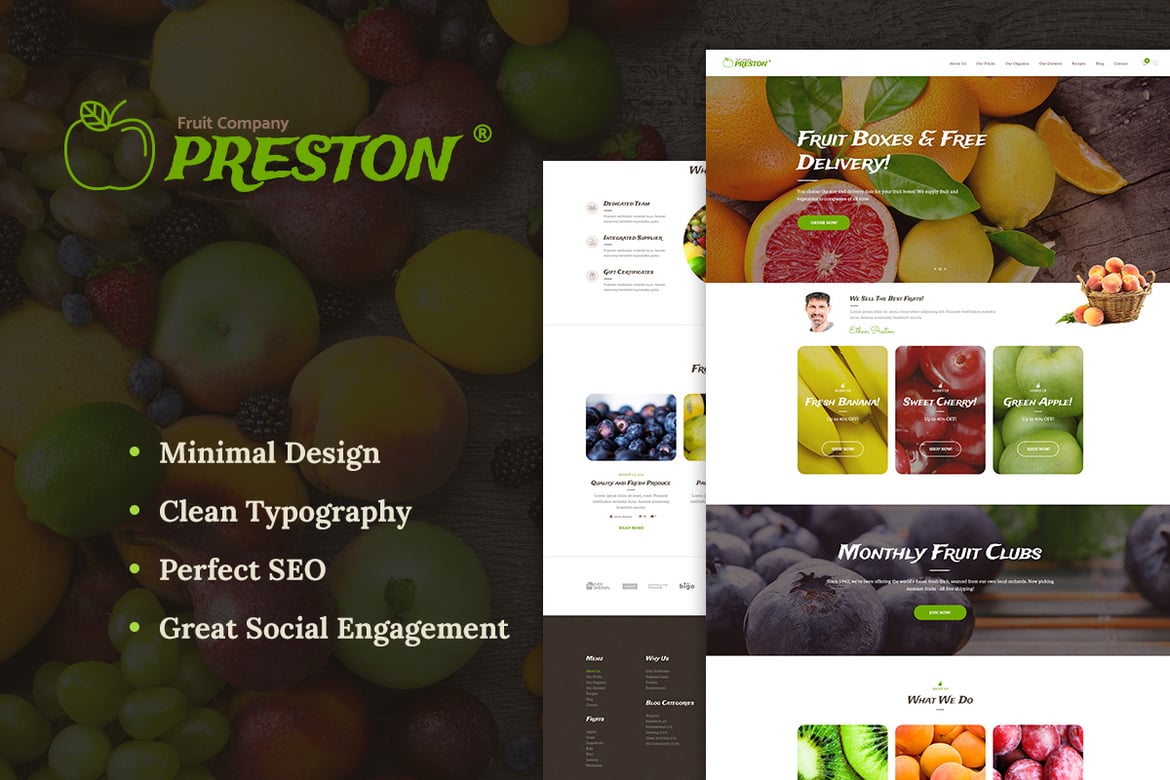 Tema WordPress Modern untuk Perusahaan Buah dan Pertanian Organik