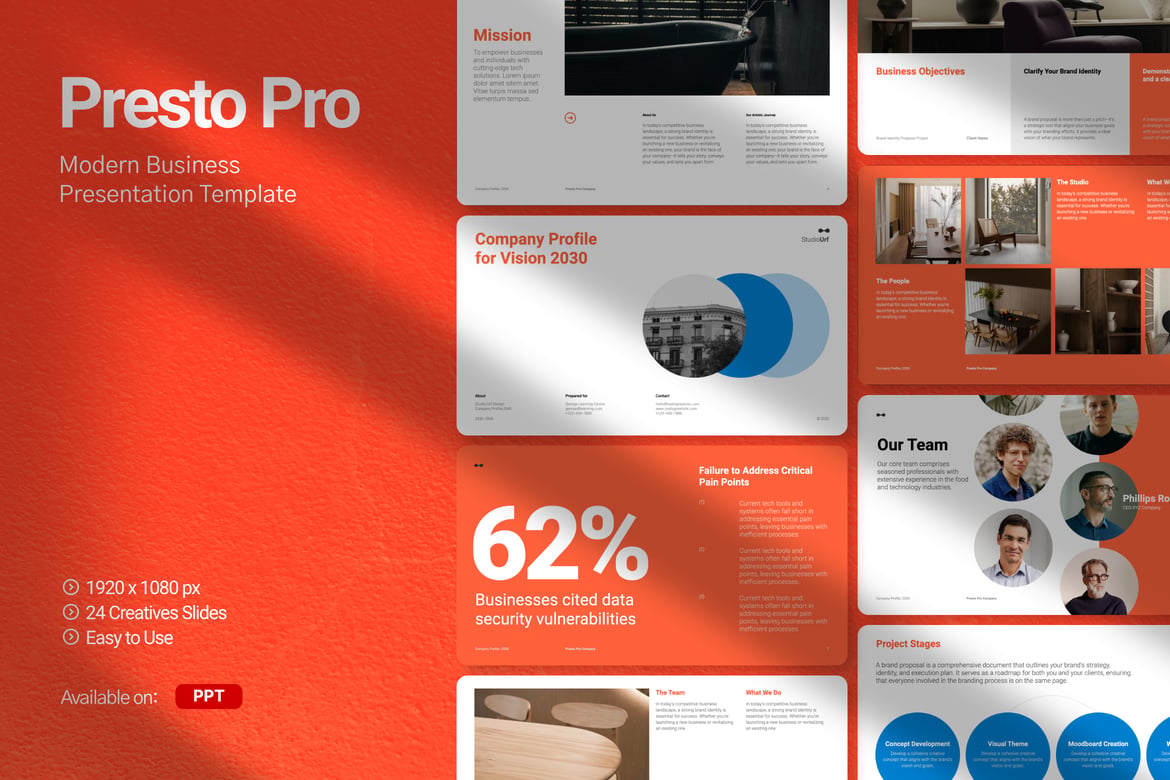 Template PowerPoint Bisnis Modern PrestoPro