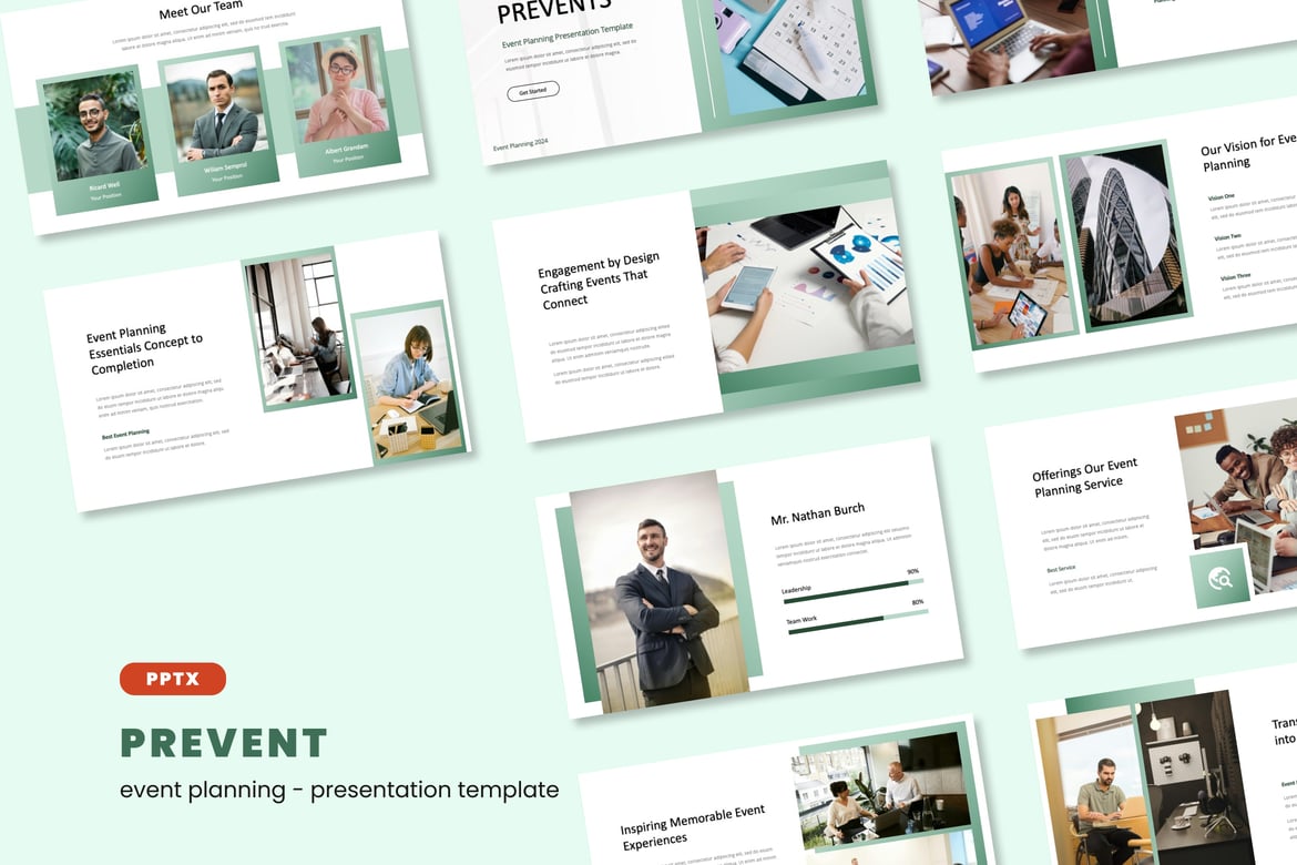 Template PowerPoint Perencanaan Acara PREVENT yang Menarik