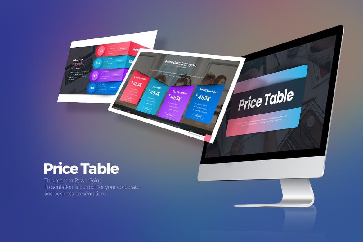 Template PowerPoint Tabel Harga yang Menarik dan Profesional
