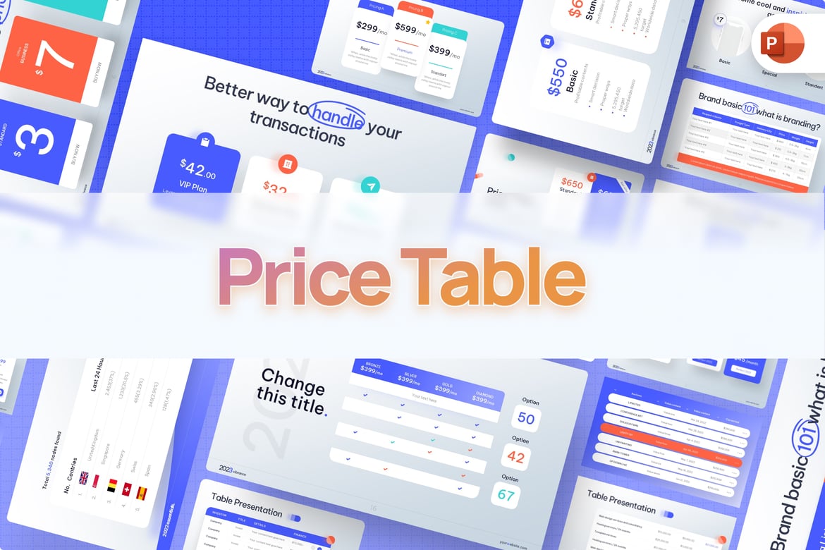 Template PowerPoint Tabel Harga Modern dan Profesional