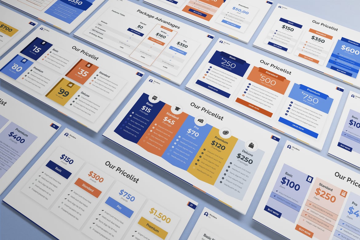 Template PowerPoint Daftar Harga yang Profesional dan Menarik