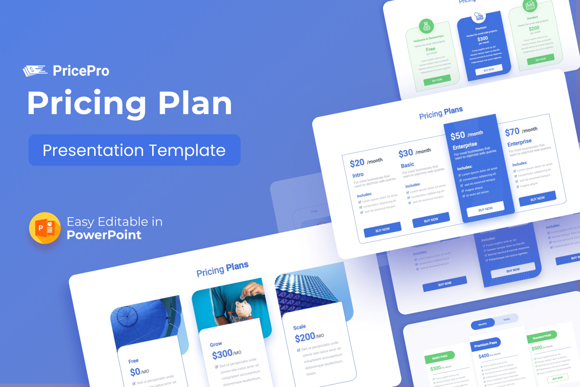 Template PowerPoint Rencana Harga yang Menarik dan Profesional