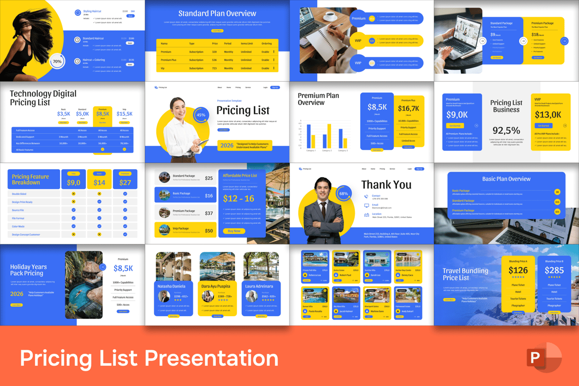 Template PowerPoint Daftar Harga yang Menarik dan Profesional