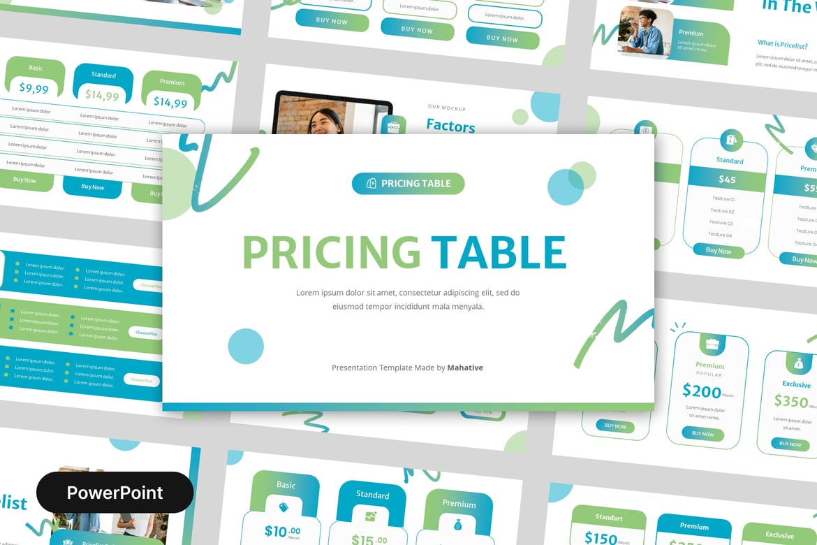Template PowerPoint Tabel Harga yang Menarik dan Profesional