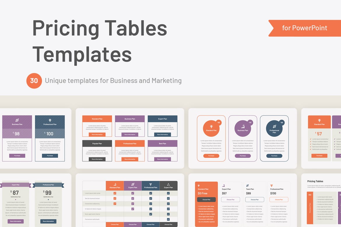Template Presentasi Tabel Harga PowerPoint yang Menarik